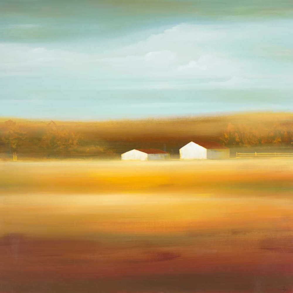 Wall Art Painting id:164319, Name: Two Barns, Artist: Haxton, KC