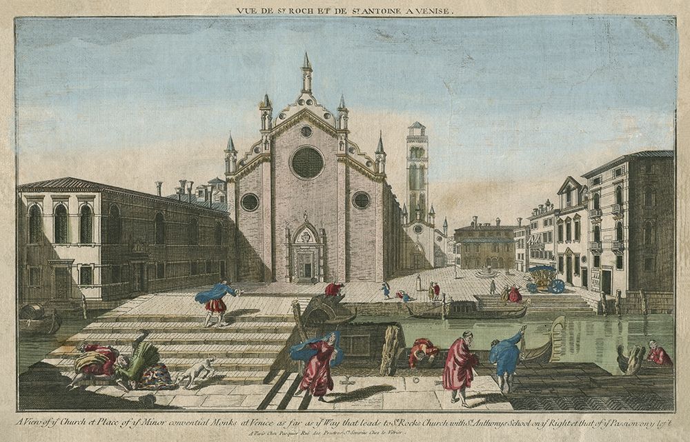 Wall Art Painting id:198196, Name: Ancient View on Old Minor Church Palace in Venice crop, Artist: anonymous