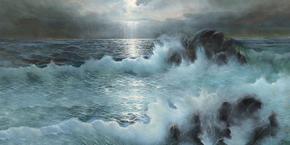 Wall Art Painting id:281578, Name: Waves crashing rocks Sea Coastal, Artist: Archivio