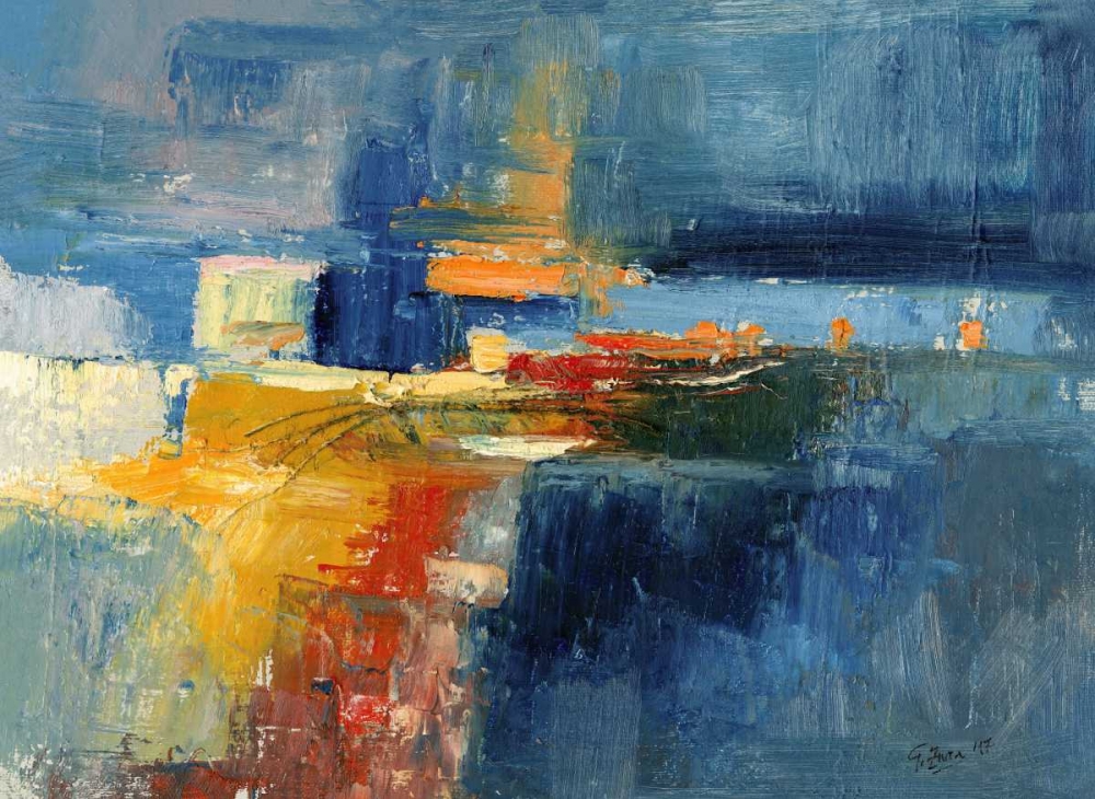 Wall art: Blue Abstract color island sardinia, by Zucca, Gianfranco