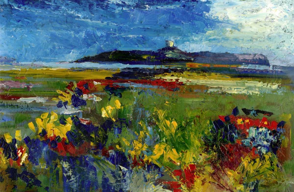 Wall Art Painting id:170394, Name: Flowers and watchtower color beautiful, Artist: Zucca, Gianfranco