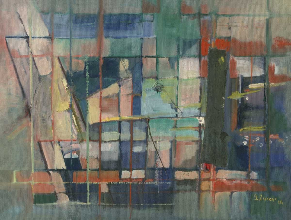 Wall Art Painting id:170399, Name: Abstract with perpendicular lines, Artist: Zucca, Gianfranco