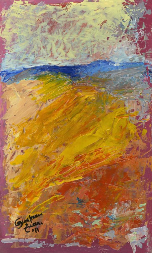 Wall Art Painting id:170400, Name: Abstract color yellow field island italy, Artist: Zucca, Gianfranco