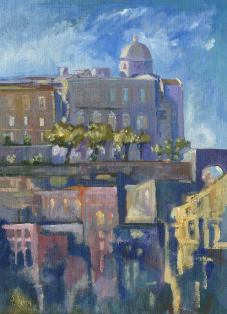Wall Art Painting id:170402, Name: A dome old town of Cagliari, Artist: Zucca, Gianfranco