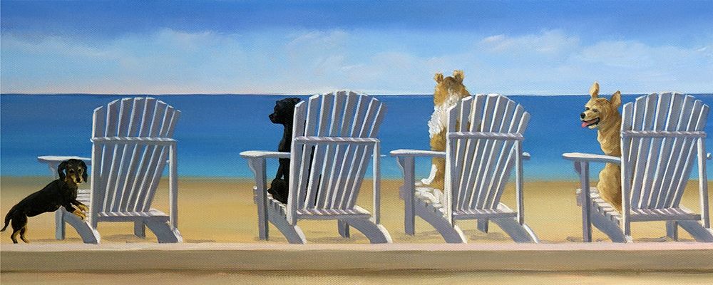 Wall Art Painting id:234146, Name: Beach Chair Tails, Artist: Saxe, Carol