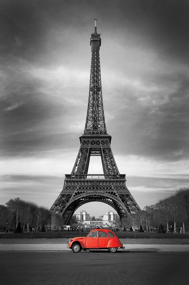 Wall Art Painting id:234154, Name: Retro Red and the Eiffel Tower , Artist: Anonymous