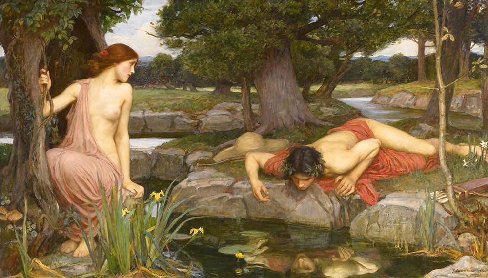 Wall Art Painting id:261537, Name: Echo And Narcissus, Artist: Waterhouse, J. W.
