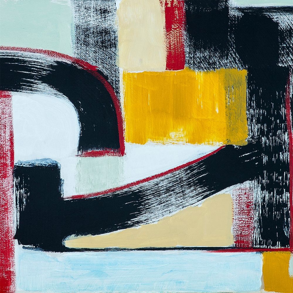 Art Print: Abstract of Connected Black Shapes II