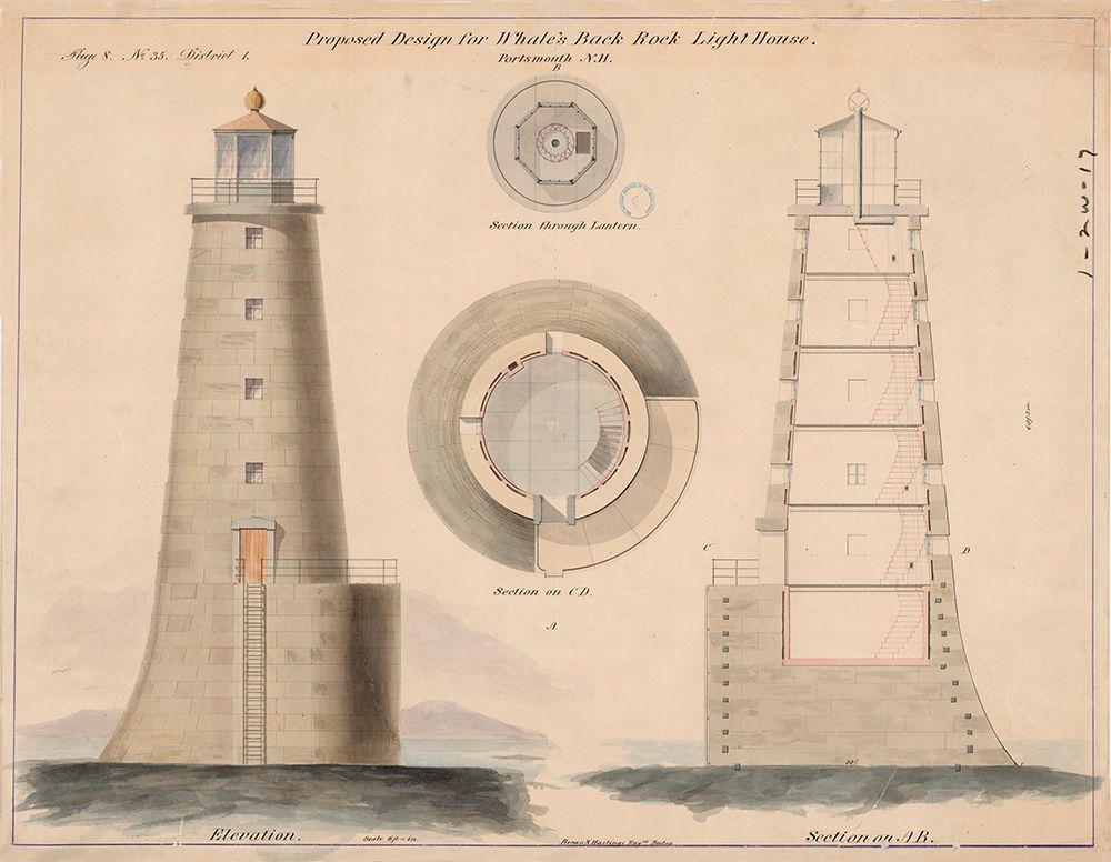 Wall Art Painting id:279066, Name: Whales Back Rock Light House, Artist: Anonymous