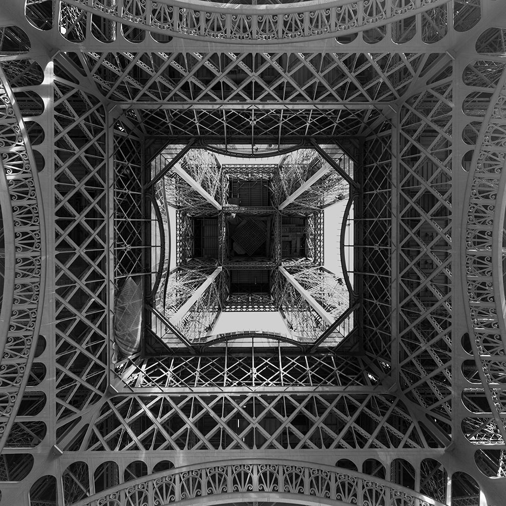 Art Print: Looking Up inside the Eiffel Tower