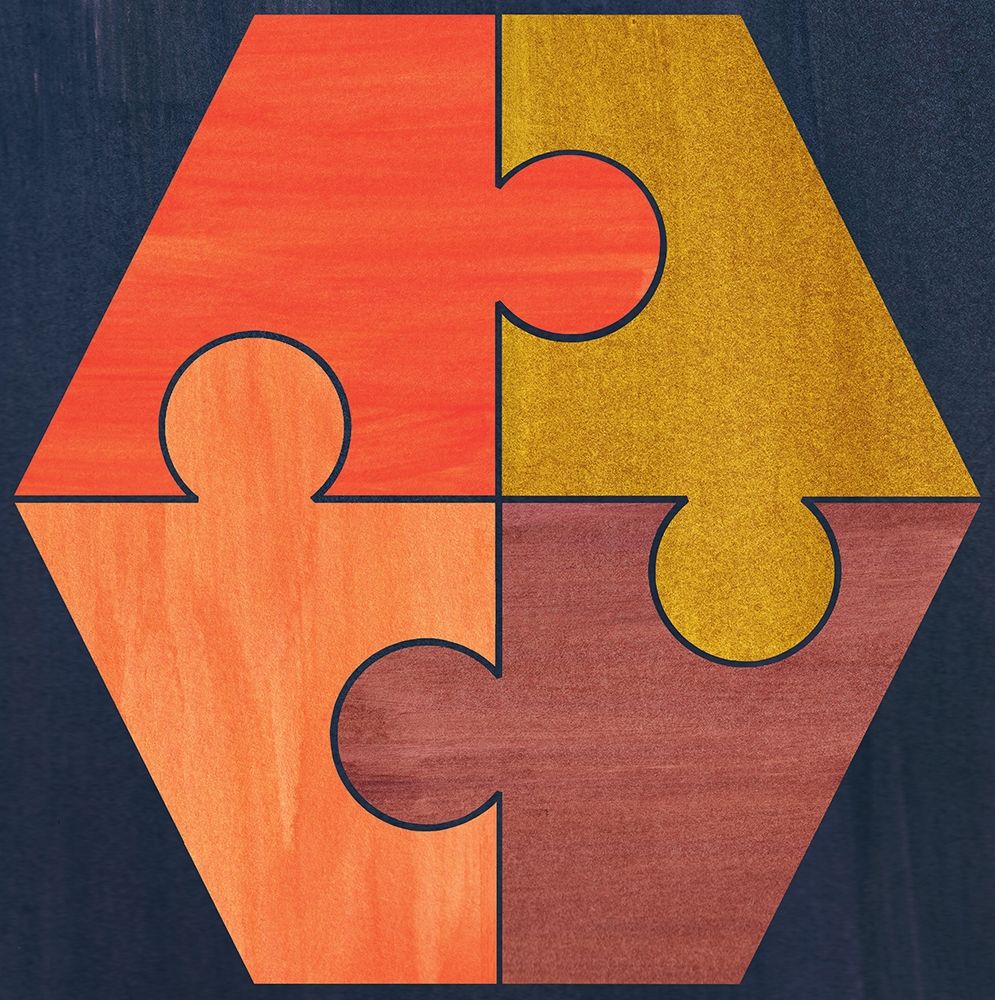 Wall art: Patterned Hexagon, by Inuit