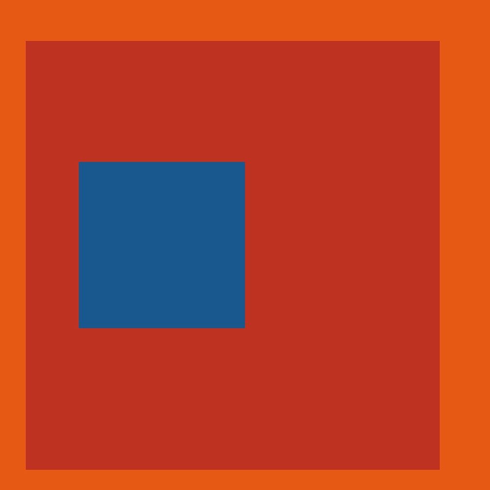 Wall art: Blue Square on Red, by Inuit