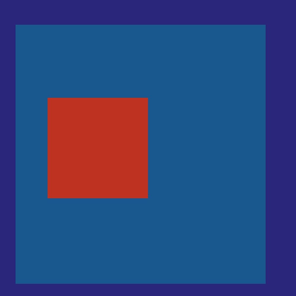 Wall art: Red Square on Blue, by Inuit