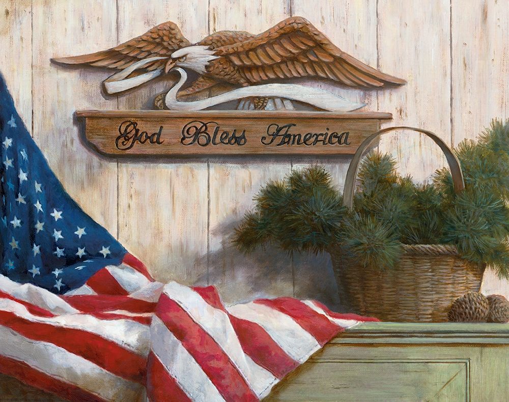 Wall Art Painting id:336933, Name: God Bless America, Artist: Unknown