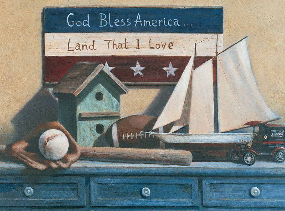 Wall Art Painting id:543552, Name: God Bless America, Artist: Unknown
