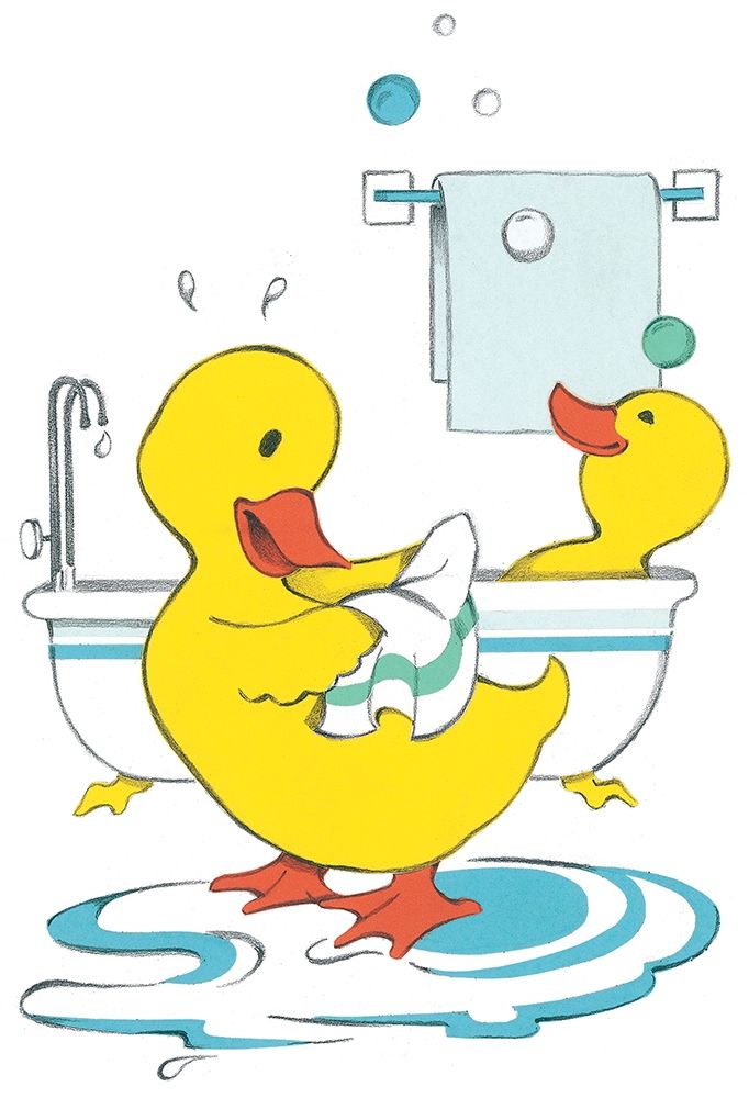 Art Print: Ducks Bathing