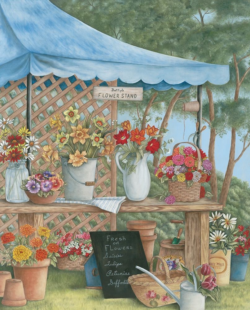 Wall Art Painting id:356939, Name: Flower Stand I, Artist: Unknown