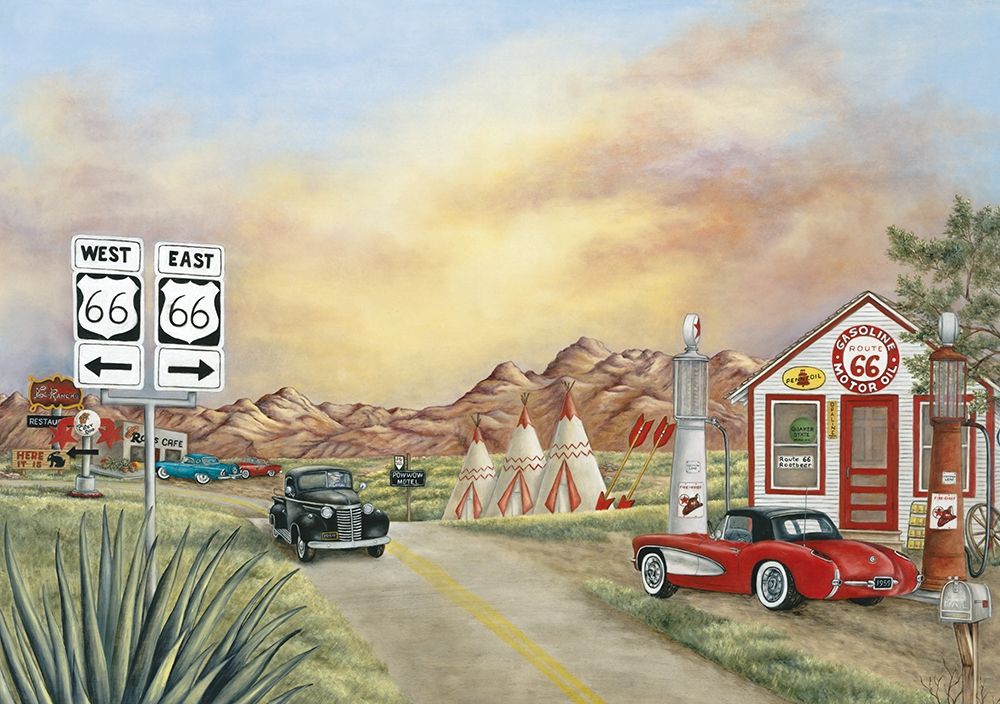 Wall Art Painting id:356978, Name: Route 66 II, Artist: Unknown