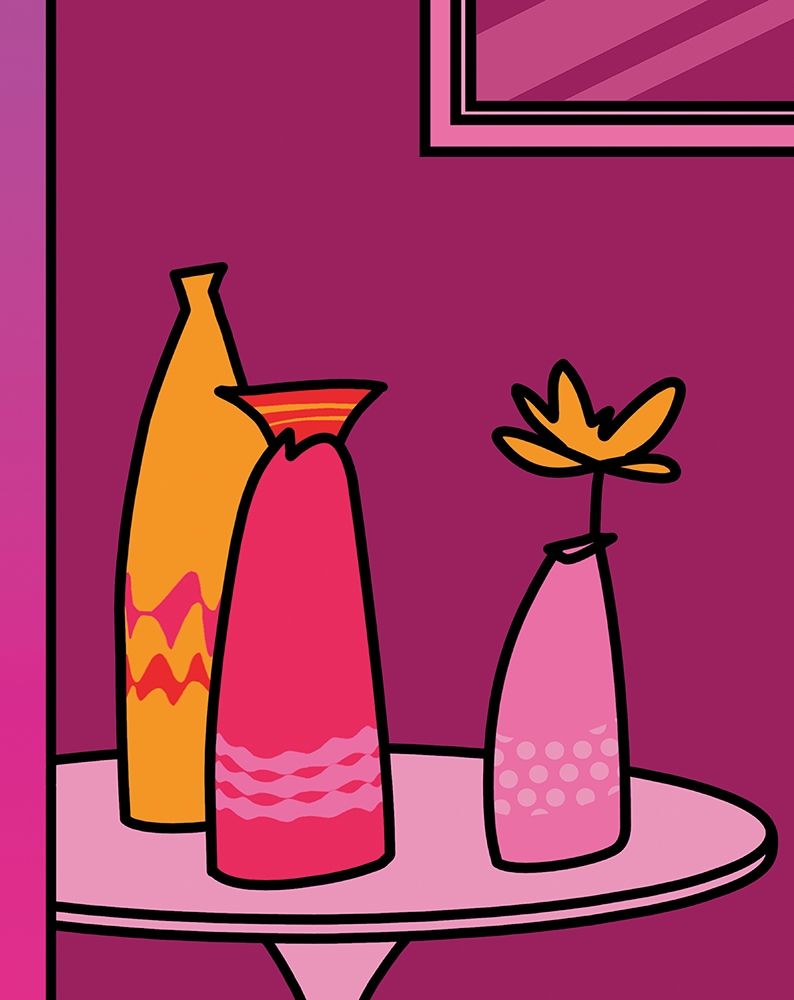 Wall art: Colorful Vases I, by Unknown