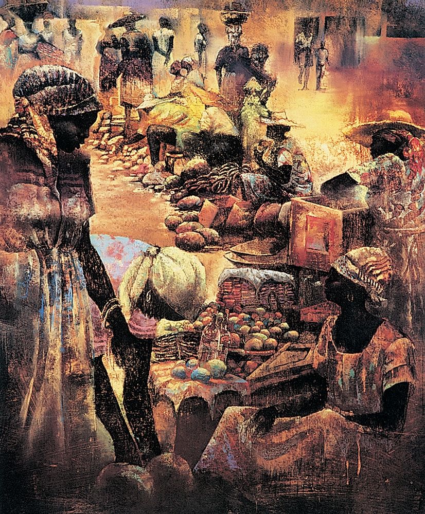 Wall Art Painting id:335663, Name: Market Bargains, Artist: Unknown