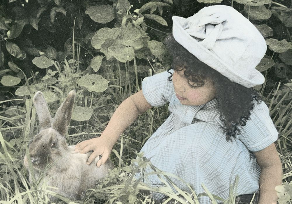 Art Print: Girl and Bunny