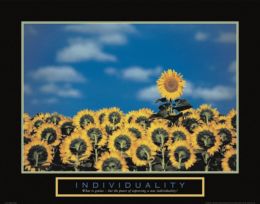 Wall Art Painting id:284691, Name: Individuality - Sunflowers, Artist: Unknown