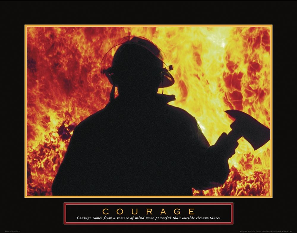 Wall Art Painting id:284708, Name: Courage - Fireman, Artist: Unknown