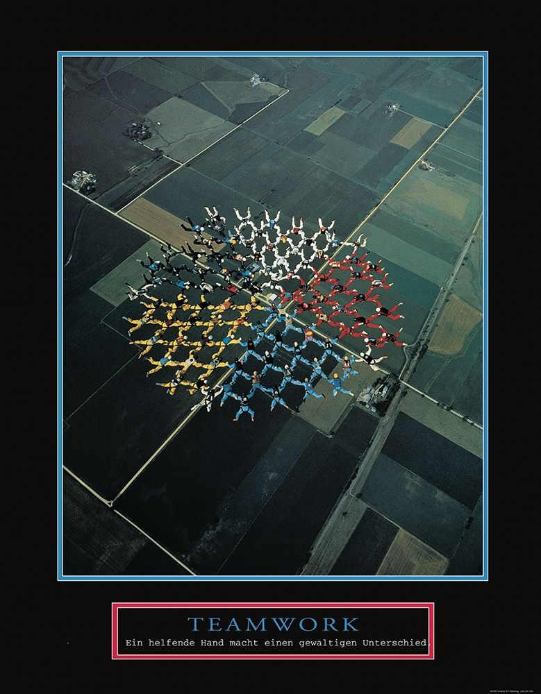 Wall Art Painting id:242275, Name: Teamwork - Skydivers, Artist: Frontline