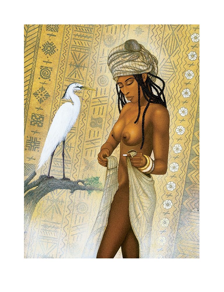 Wall art: Nubian Princess and Heron, by Unknown