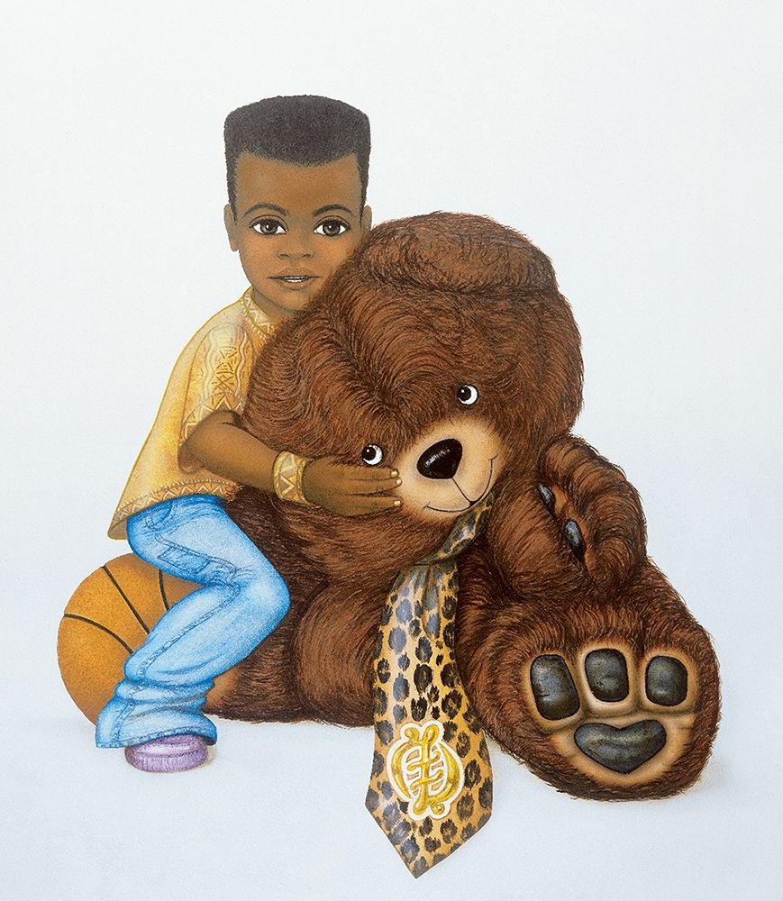 Wall Art Painting id:324464, Name: Boy and Teddy Bear, Artist: Unknown