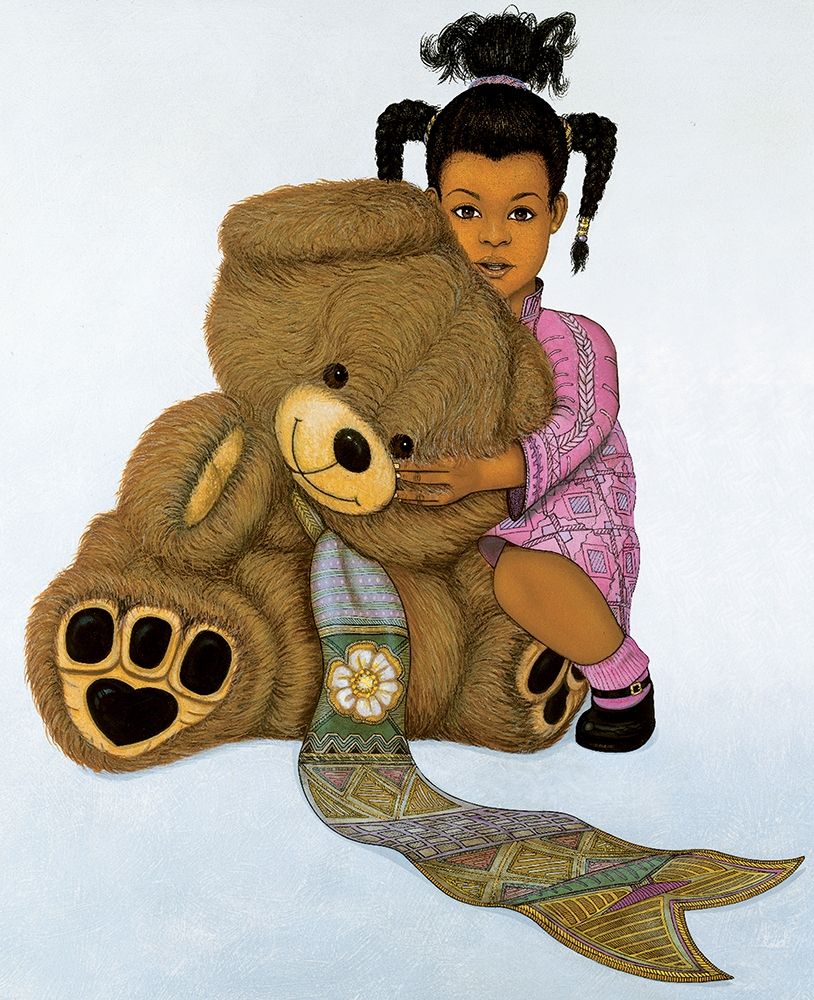 Art Print: Girl and Teddy Bear