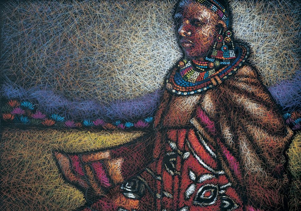 Wall Art Painting id:335556, Name: Nubian Lady Sitting, Artist: Unknown
