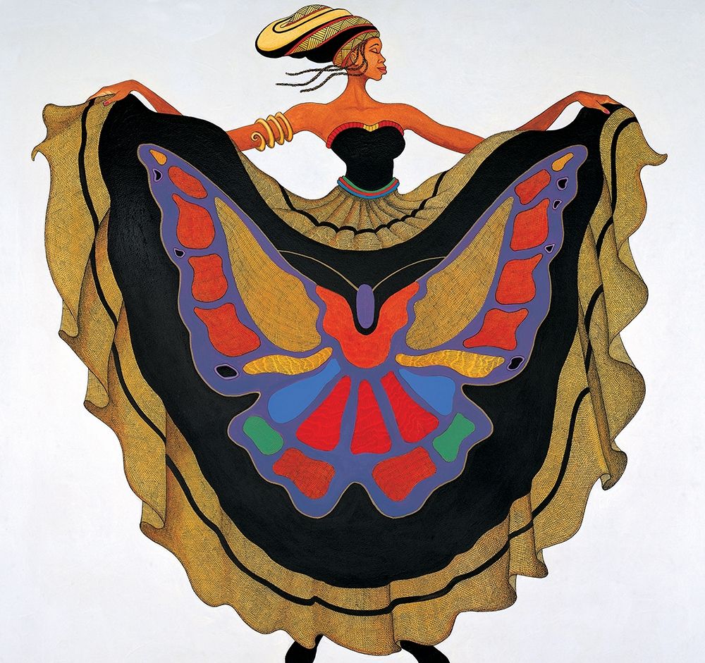 Wall Art Painting id:335748, Name: Lady Butterfly, Artist: Unknown