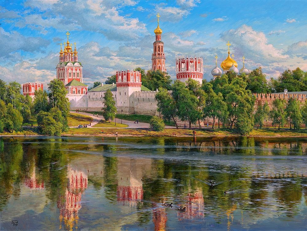 Wall Art Painting id:255714, Name: Novodevichy monastery, Artist: Basov, Sergej