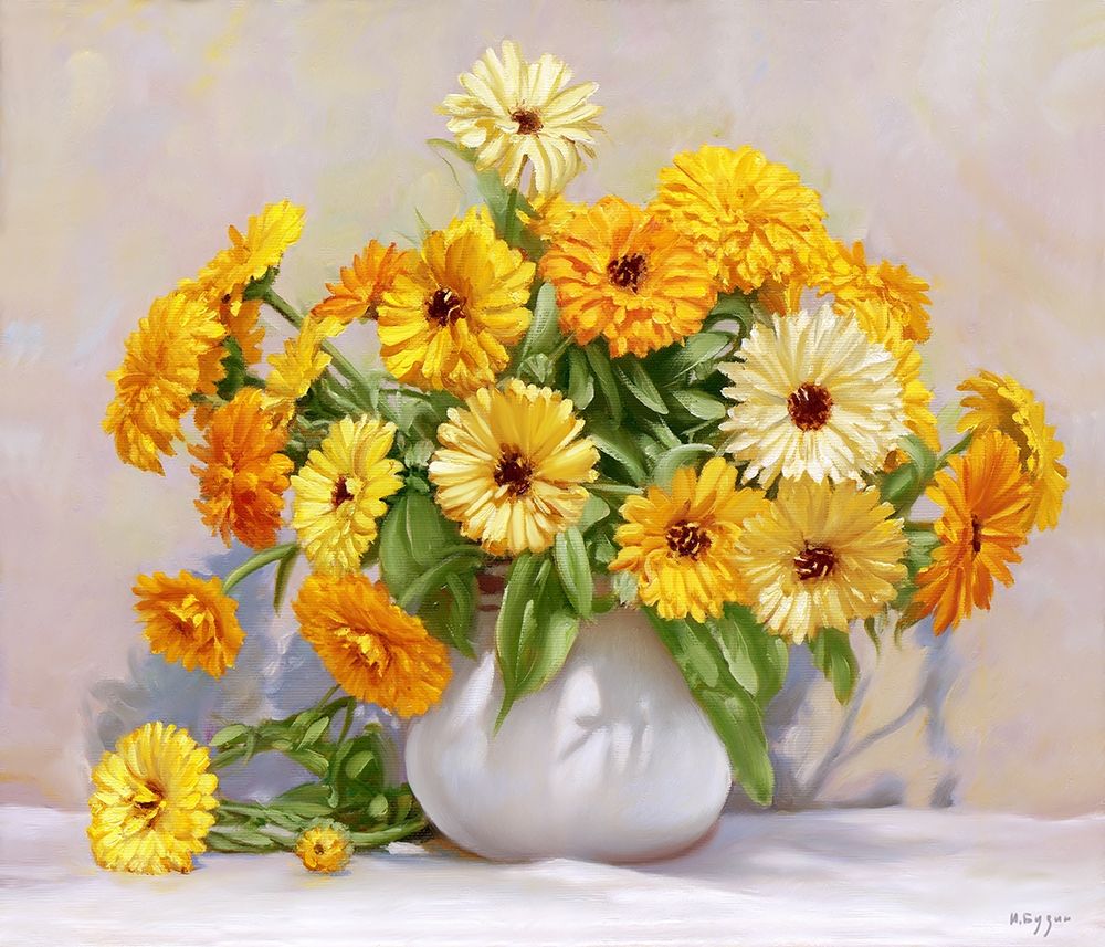 Wall Art Painting id:255861, Name: Calendula, Artist: Buzin, Igor