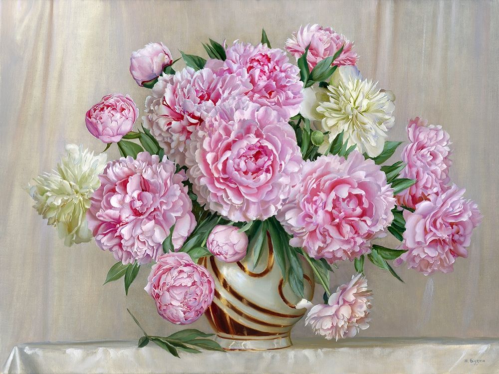 Wall Art Painting id:255863, Name: Peonies 2, Artist: Buzin, Igor