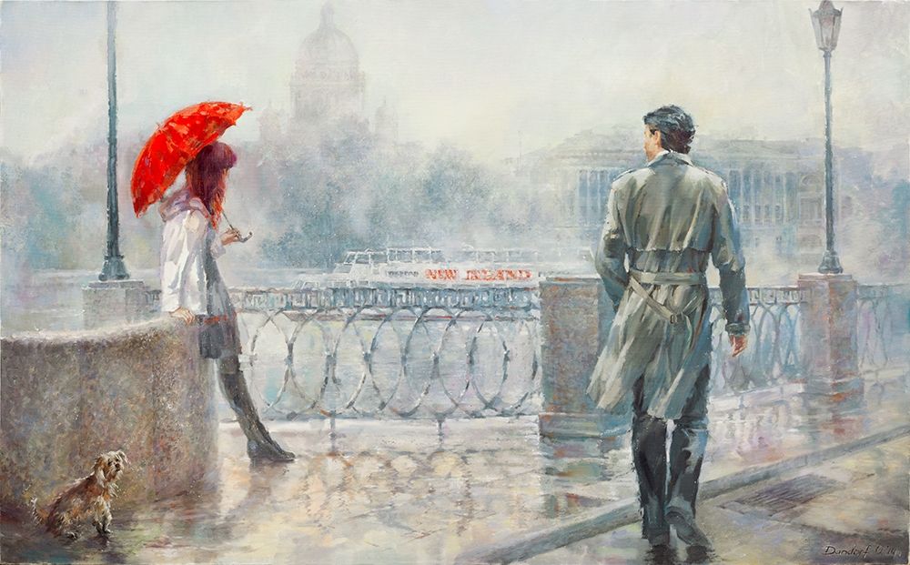 Wall Art Painting id:255884, Name: Red umbrella, Artist: Dandorf, Olga