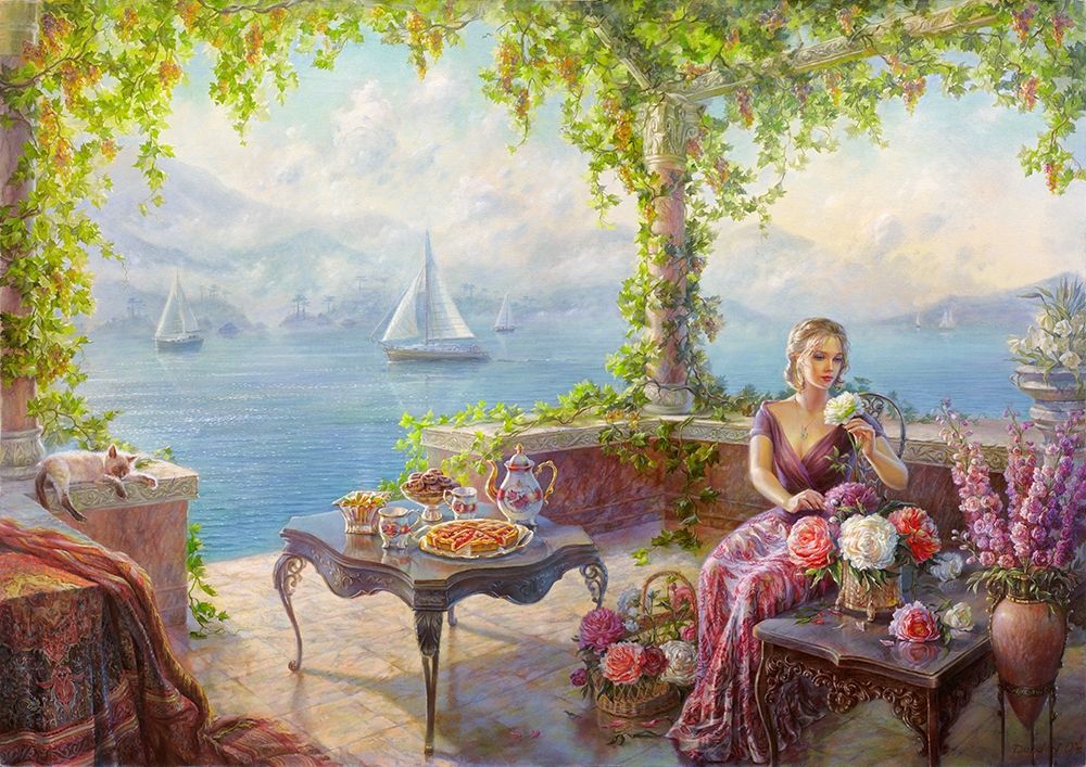 Wall Art Painting id:255875, Name: In the arbor, Artist: Dandorf, Olga