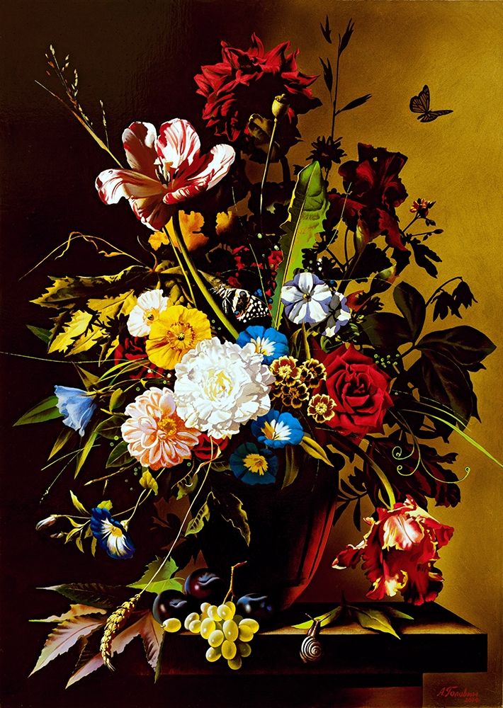 Art Print: Still-life with a butterfly