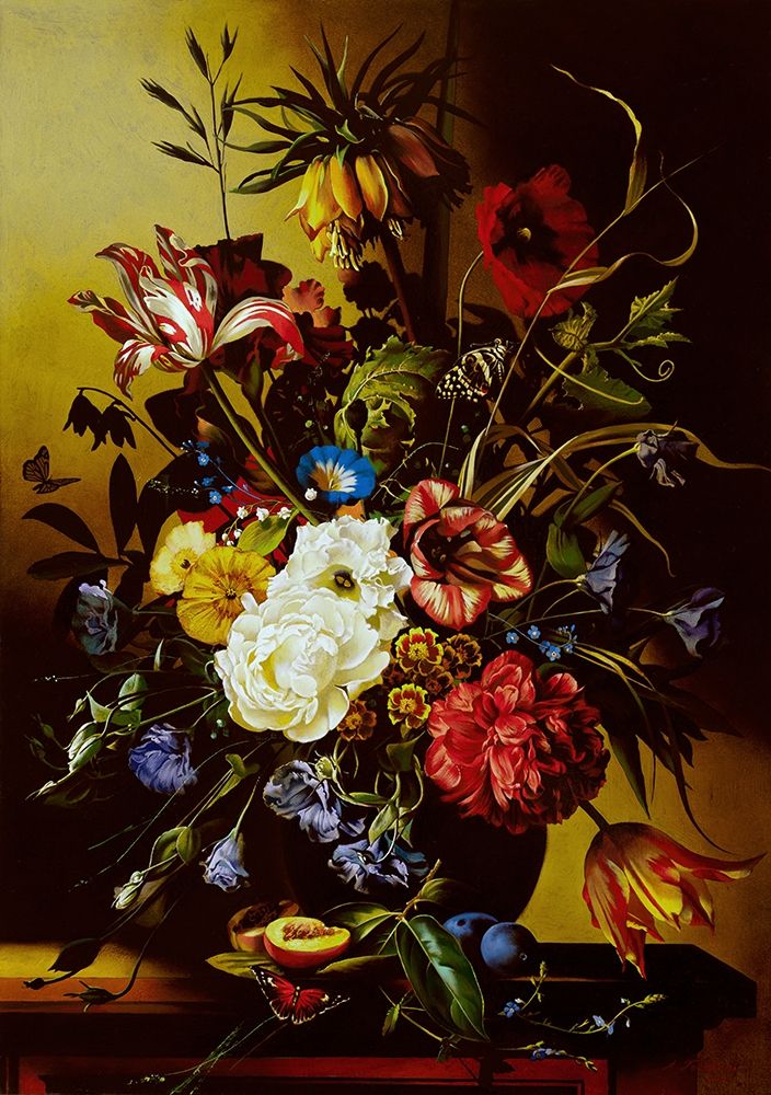 Art Print: Still-life with flowers