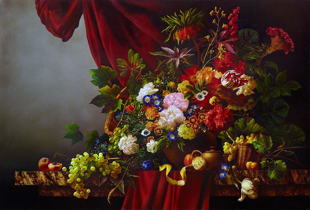 Art Print: Still-life with flowers