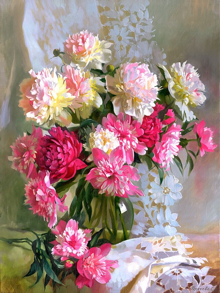 Wall Art Painting id:260959, Name: Peonies, Artist: Goryacheva, Svetlana