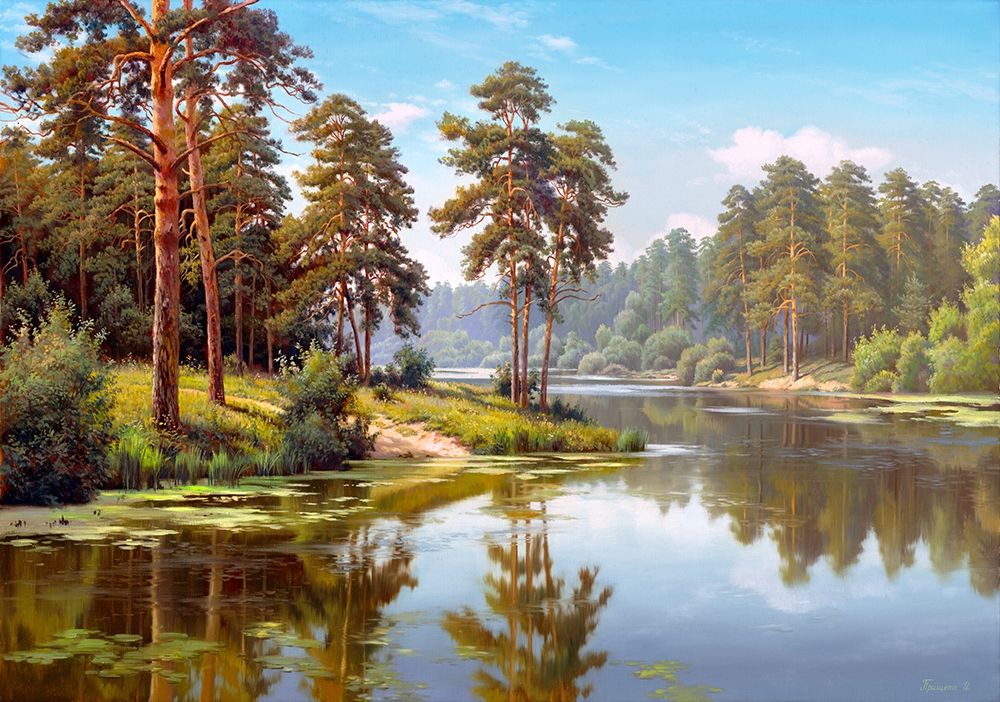 Wall art: Pines by the water, by Prishchepa, Igor