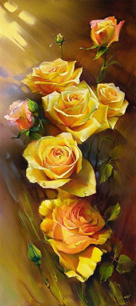 Art Print: Yellow roses