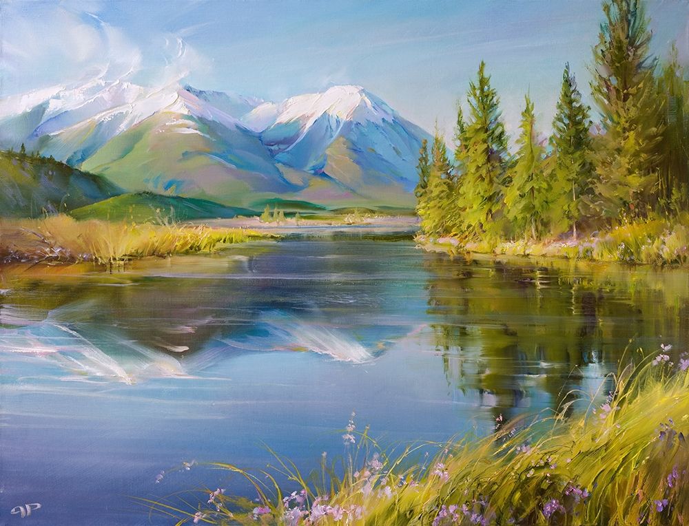 Wall Art Painting id:255802, Name: Mountain landscape, Artist: Romanov, Roman