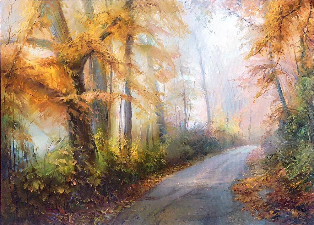 Wall Art Painting id:255828, Name: Road to the forest, Artist: Romanov, Roman