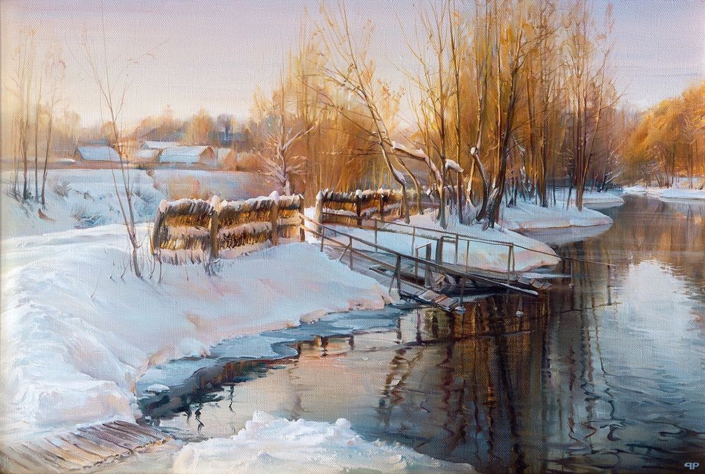 Art Print: Winter lake