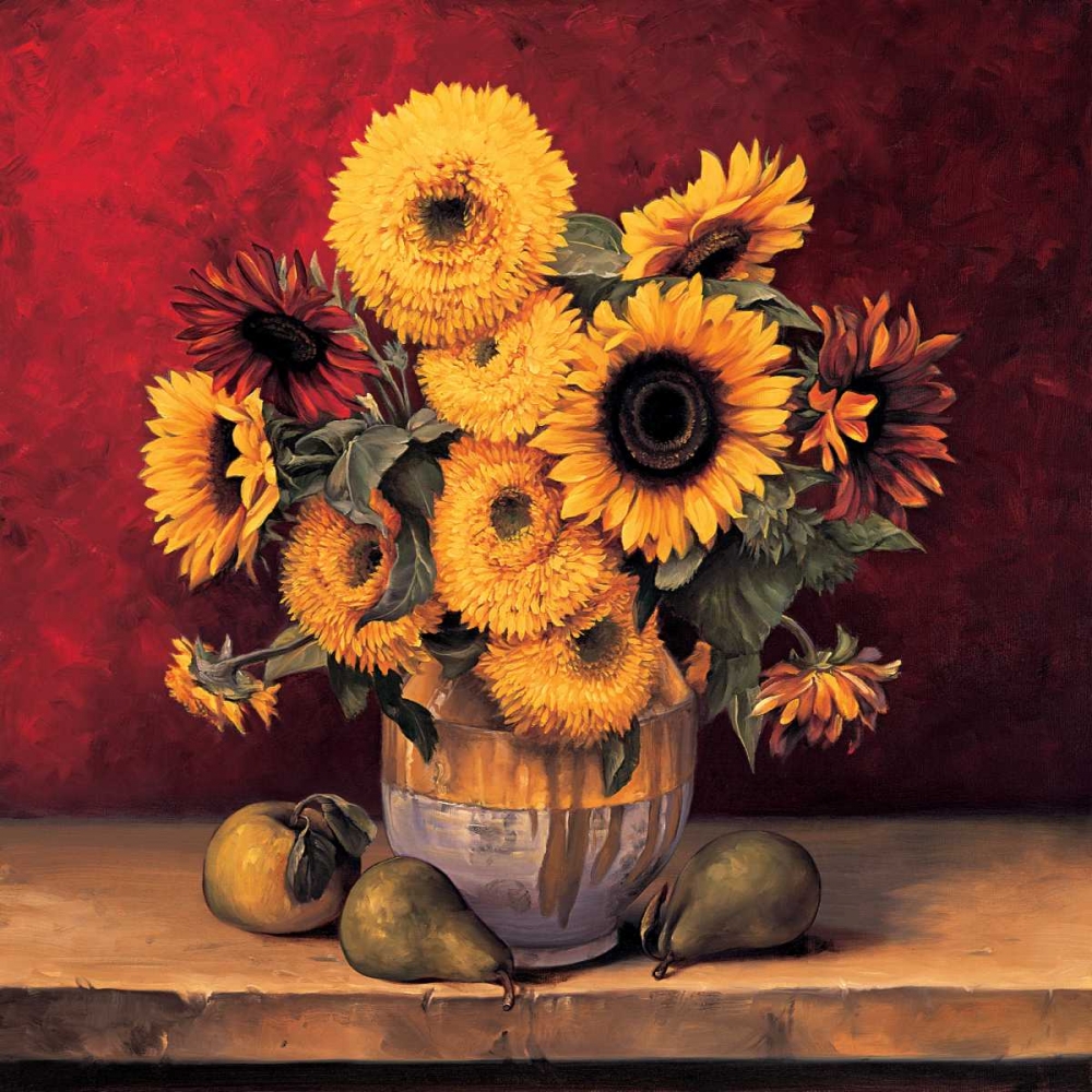 Wall art: Sunflowers with Pears, by Gonzales, Andres