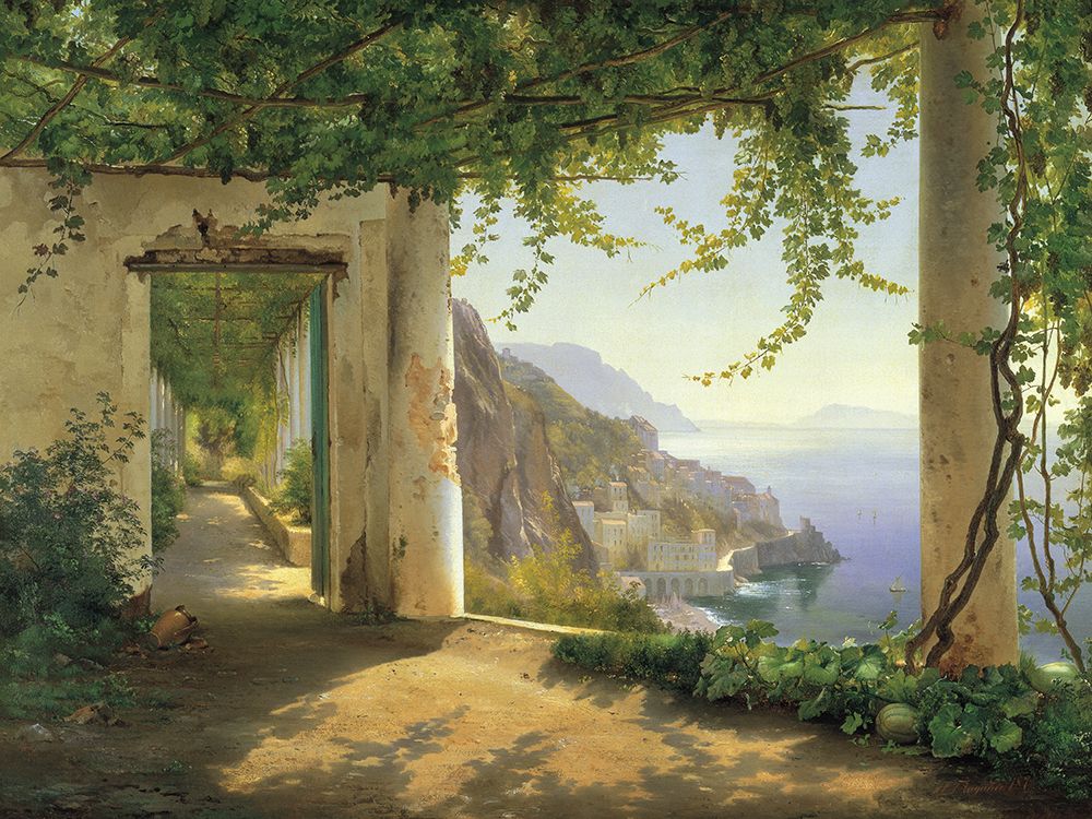 Art Print: View to the Amalfi Coast