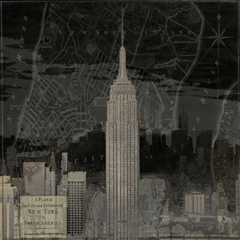Art Print: Vintage New York in Black I